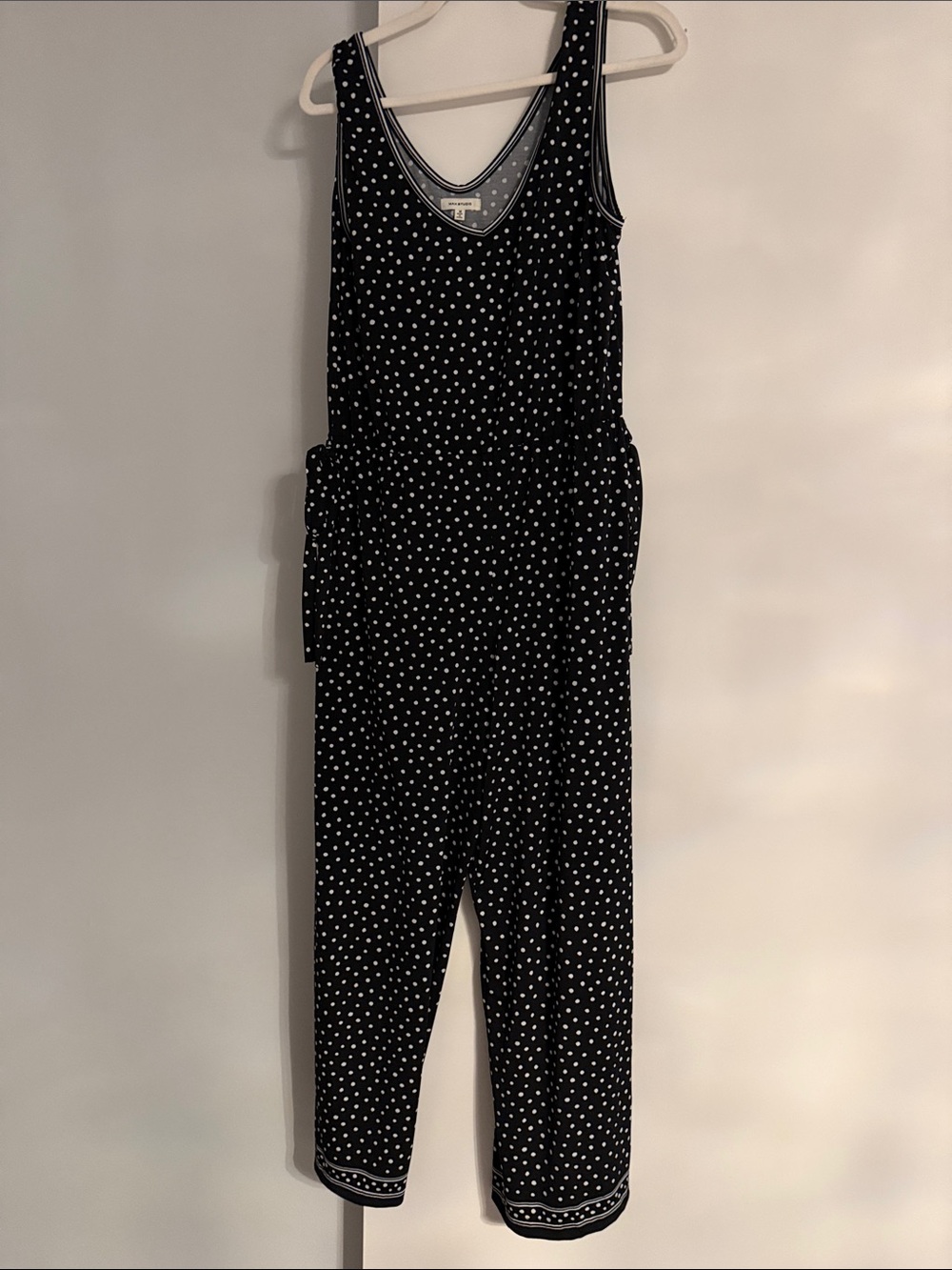 Max Studio Black Polka Dot Sleeveless Jumpsuit